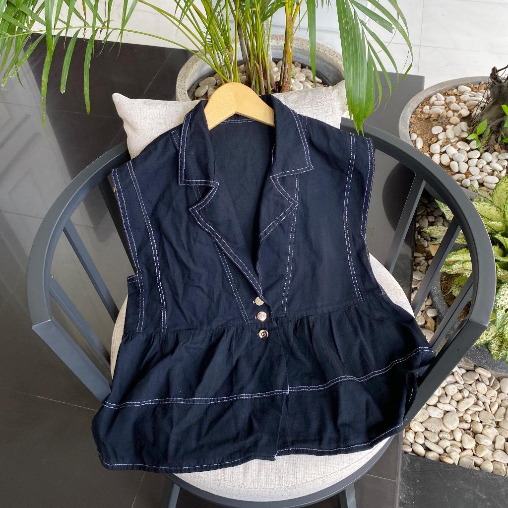 OVERSIZE VEST JACKET / กางเกงยีนส์ DENIM ผู้หญิง VEST / กางเกงยีนส์สไตล์วินเทจของผู้หญิง VEST / GEO 