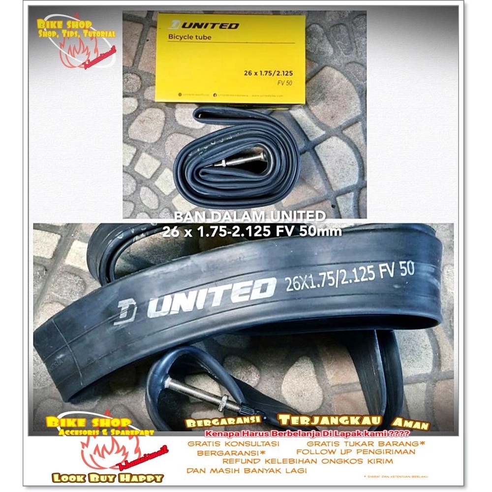 จักรยานภายใน TIRE 26 x 1.75-2.125 UNITED FV 50 มม.GUNUGN MTB จักรยาน TYRE จักรยาน SPARE อะไหล่