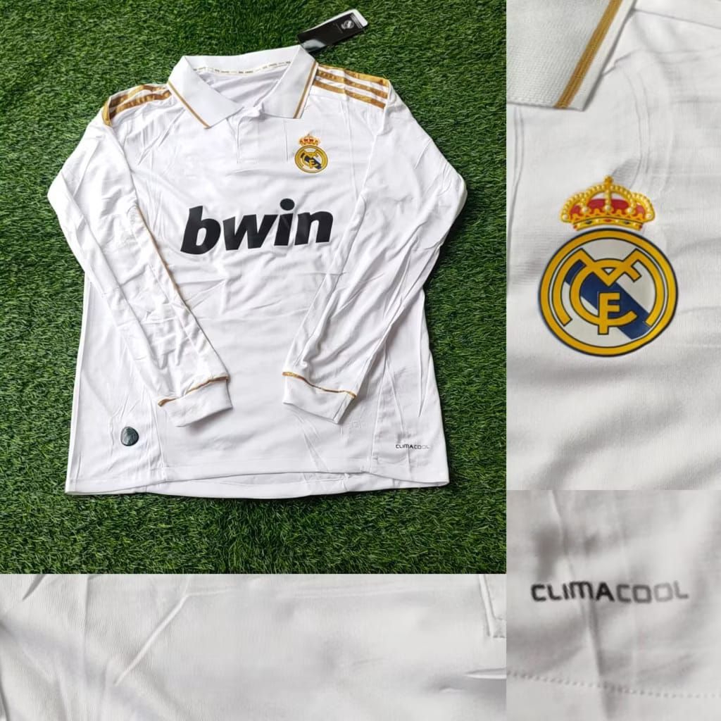 "LONG SLEEVE JERSEY RETRO VINTAGE MADRID HOME BWIN 2011/2012 LONGSLEEVE AAA CLASSIC / Retro Vintage 