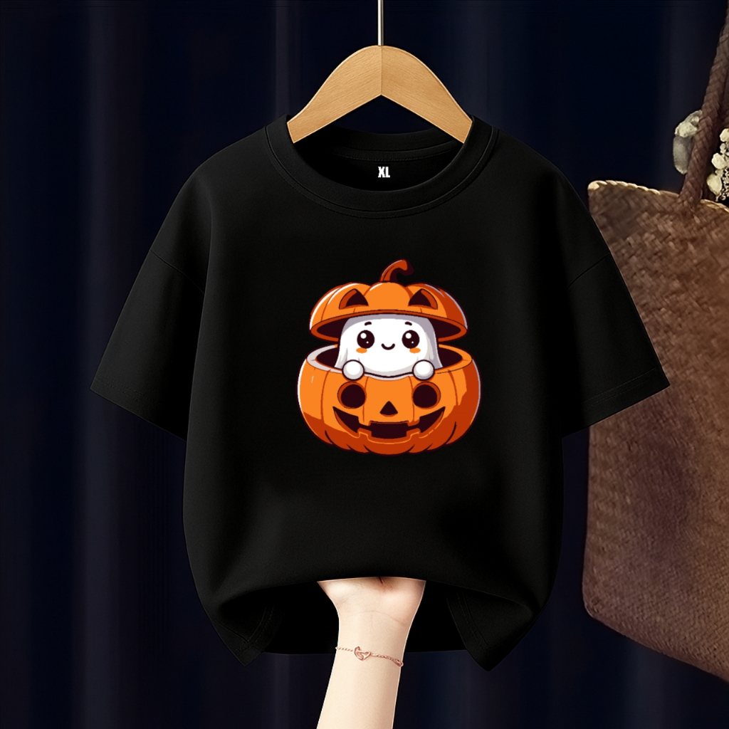 เสื้อยืด HALLOWEEN PUMPKIN CHILDRENS FREE CUSTOM NAME