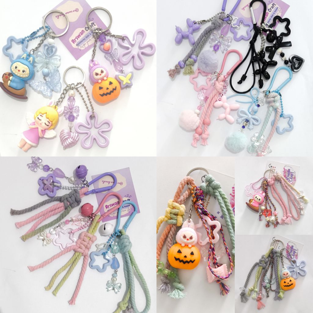 GUNDAN BAG CHARM / KEYCHAIN / KEYCHAIN / MACRAME BEADS BAG HANGER
