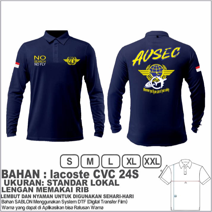 เสื้อโปโล avsec แขนยาวล่าสุด/เสื้อคอปกความลึกลับ