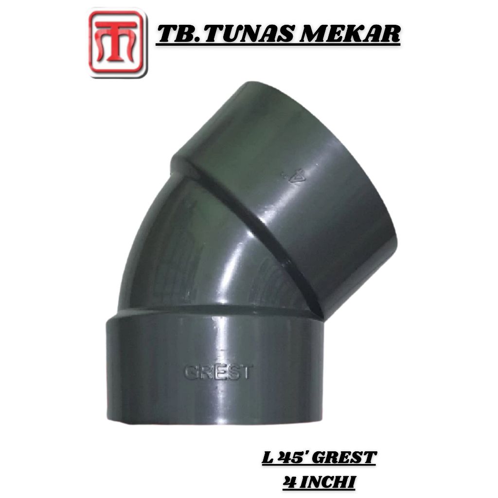ข้องอ 45° 4" DEGREE KNIE / KNY / ELBOW 45° 4" KNEE 45 DEGREE PVC FITTING