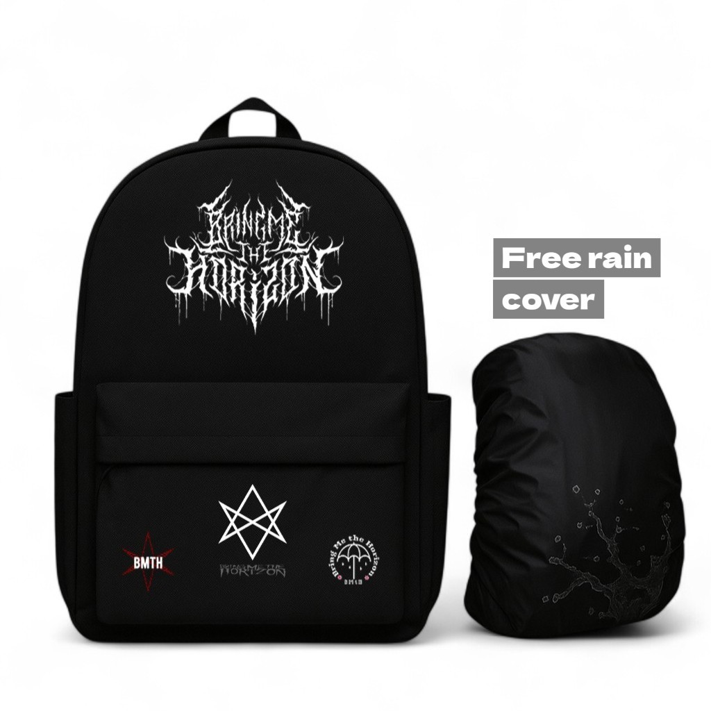 กระเป๋าเป้ผู้ชายและผู้หญิง Bring Me The Horizon Band, กระเป๋าเป้ Cool Distro ล่าสุด, โลหะ BMTH