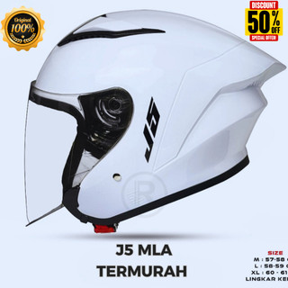 HELM J5 J9 WARNA PUTIH XYZ MLA  100% ORI mla [ TERMURAH ]