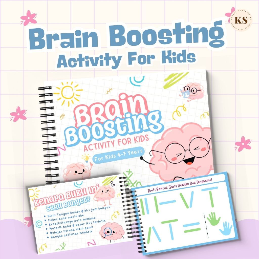 Brain Boosting BRAIN GYM CHILDREN หนังสือกิจกรรมสําหรับเด็ก Motor Training, Focus & Creativity Right & Left Hand Practice