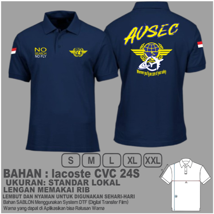 เสื้อโปโลแขนสั้น AVSEC/เสื้อคอปก AVSEC ใหม่ล่าสุด