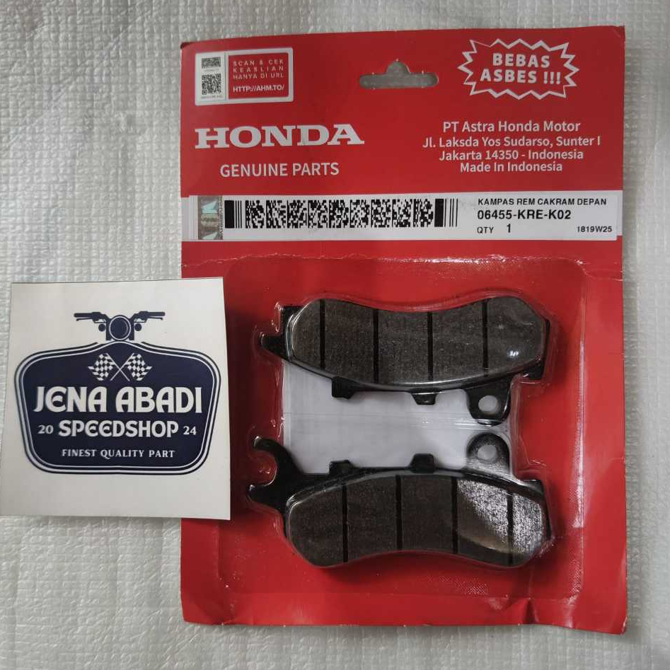 ผ้าดิสเบรคหน้าสําหรับ Honda ADV PCX 150 160 CBS ประเภท Original AHM 06455-KRE-K02