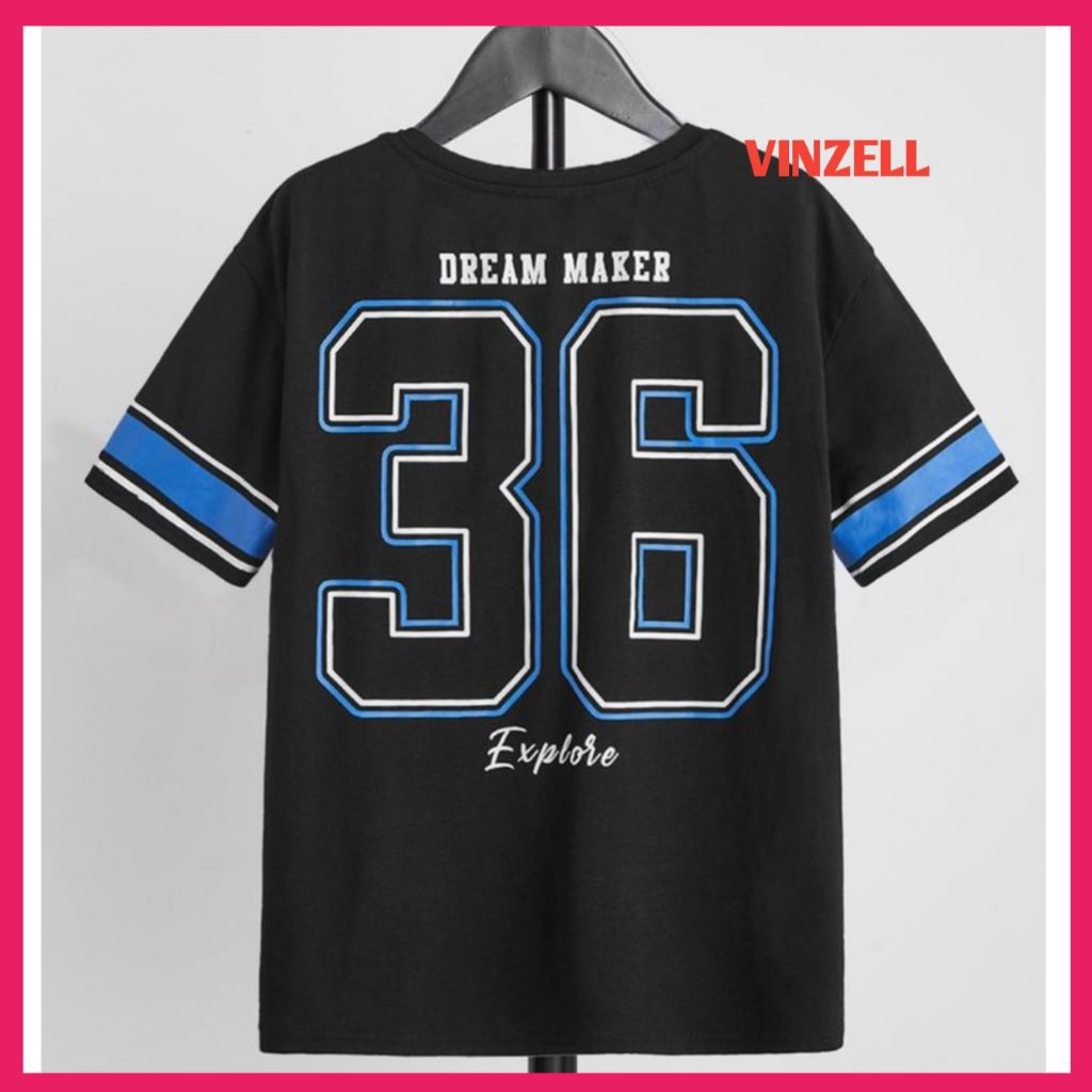 เสื้อยืดขนาดใหญ่/เสื้อยืดแข่งผสมสี COMBINATION (M-XXXXXL-6XL) เสื้อยืดจัมโบ้ โลโก้ HOCKEY NUMBER 36 