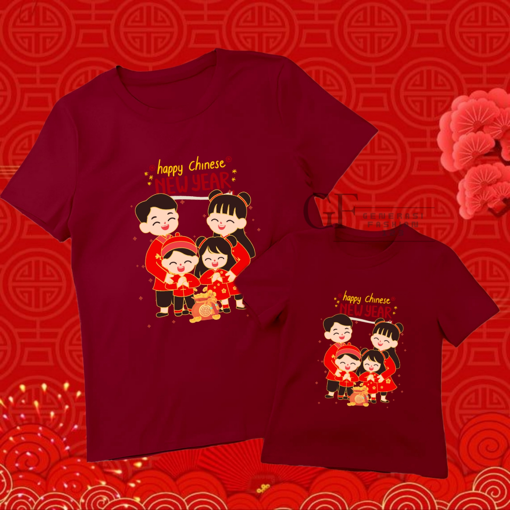 GF123/ เสื้อผ้าสําหรับครอบครัวสําหรับผู้ใหญ่และหวี 24S จีนปีใหม่ THEME 2026 SHIO SNAKE GONG XI FA CA