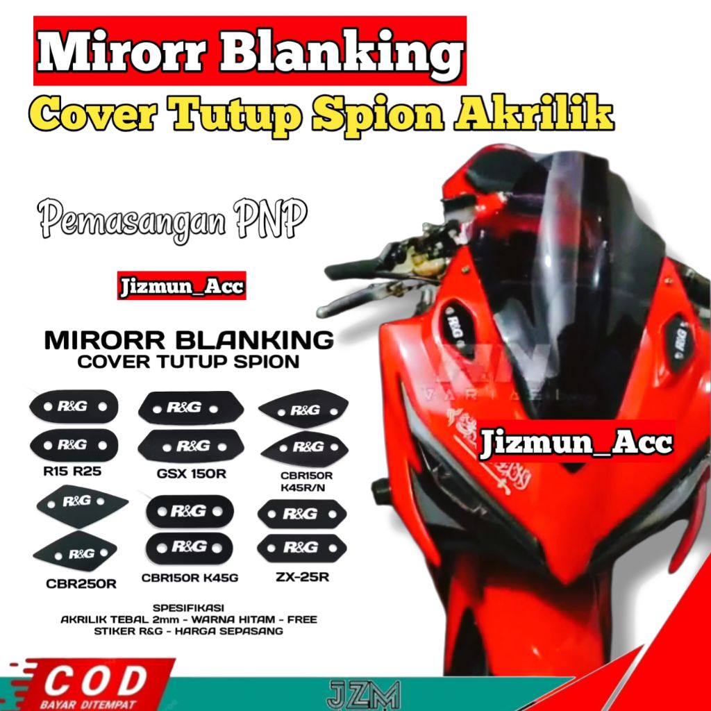 กระจกเปล่า / ฝาครอบรูกระจก CBR150R K45R K45N K45G CBR250R GSX 150R R15 R25 ZX25R / NINJA 250 Fi