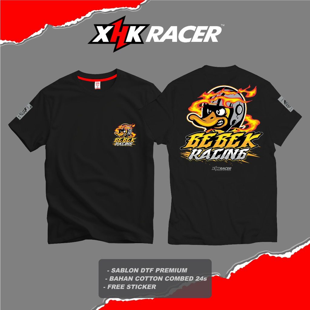 Original XHK RACER DUCK RACING เสื้อยืดคุณภาพสูงพรีเมี่ยม Unisex
