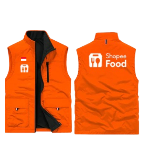เสื้อกั๊กโลโก้สีขาวล่าสุดของ Shopefood - เสื้อกั๊ก Ourodor สุดเท่ กันน้ํา Idriver Spofod + Flag