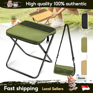 [Penjual Lokal]Foldable Mini Camping Stool Aluminium Picnic Fishing Folding Chair Kerusi Bangku Kecil Holding Chair Untuk Mancing Camping Desain Full Lipat Dilengkapi dengan tempat penyimpanan jala Bantalan Beban120kg Kursi Dompet