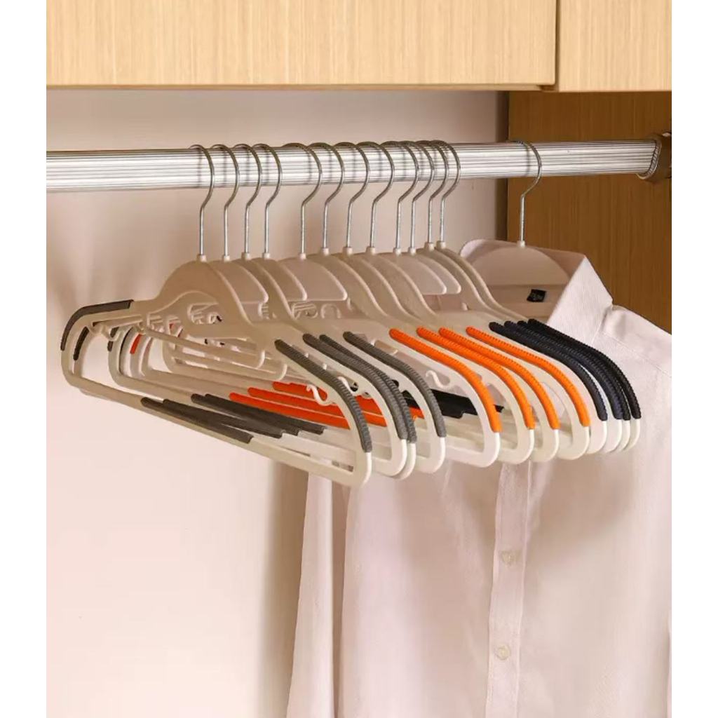 GANTUNGAN SB168 ไม้แขวนเสื้อสําหรับผู้ใหญ่ไม้แขวนเสื้อพร้อมยางกันลื่นความงามไม้แขวนเสื้อ [ต่อเนื่อง 