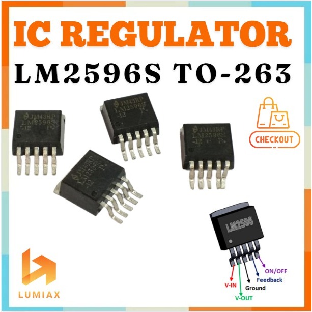 LM2596S 12 12 โวลต์ 3A SMD ถึง-263 ตัวควบคุม IC 12V 4.5V ถึง 40V 3A LM2596