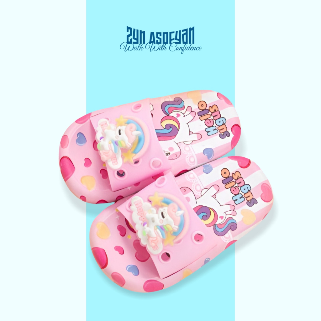 รองเท้าแตะเด็กผู้หญิง Hello Sugus Pony Character ทําจากยางเยลลี่กันลื่นแบบยืดหยุ่น