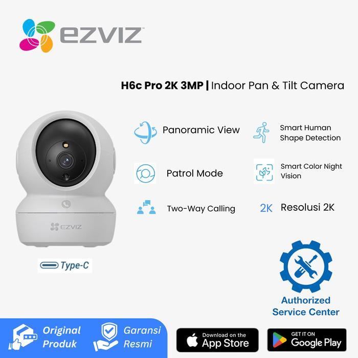Ezviz H6C Pro 2K กล้องวงจรปิด H6C PRO 2K 3MP Pan & Tilt กล้องบ้านอัจฉริยะ