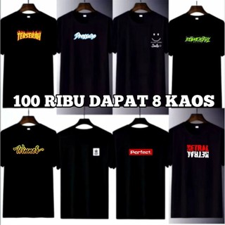 kaos pria hitam 100rb dapat 8 /  kaos distro pria / atasan pria wanita