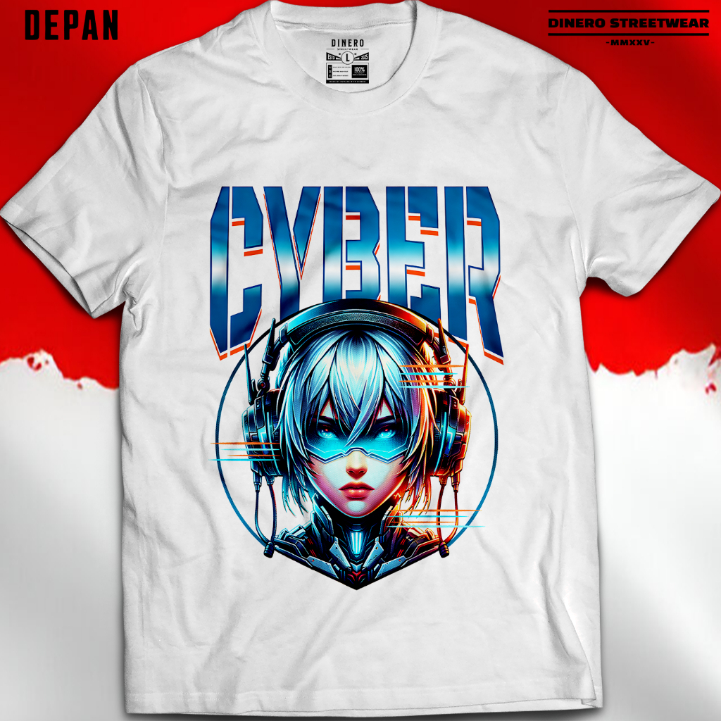 CYBER CYBER CYBER | ชุดถนน DINERO | เสื้อยืด DISTRO l DTF SCREEN PRINTING เสื้อยืด