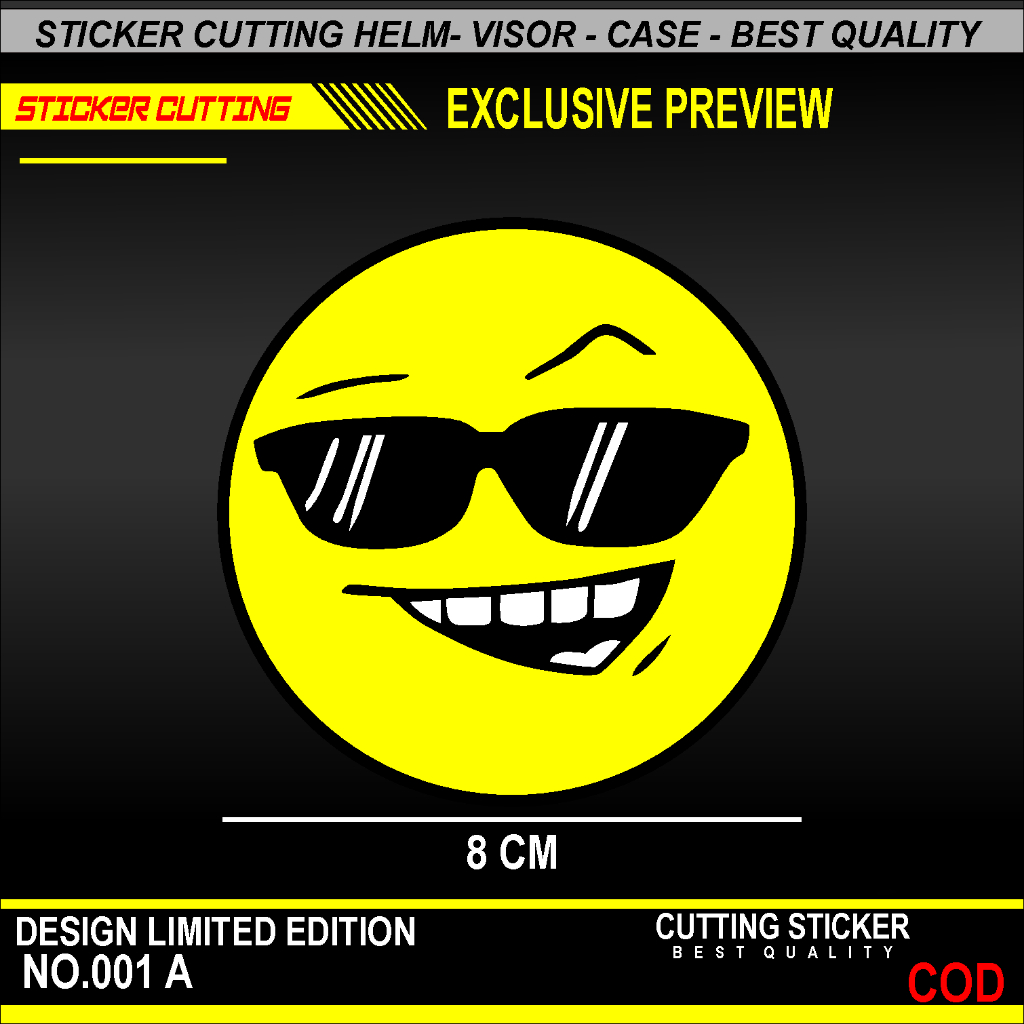 LAUGH EMOJI CUTTING STICKER USING 8CM กระจก