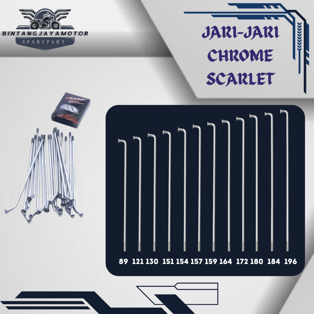 โครเมียม Spokes { UK: 89 - 196 } " Scarlet Racing"