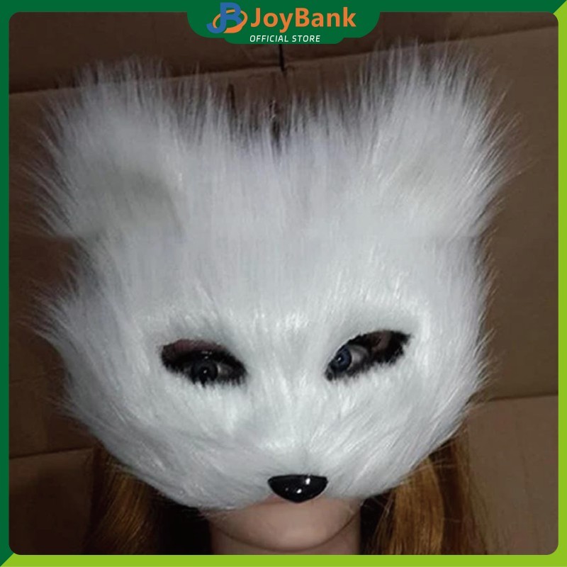 Fox หน้ากากขนนุ่มสําหรับปาร์ตี้สวมหน้ากากหน้ากากคอสเพลย์ฮาโลวีน Kitsune Half Mask ผู้ชายผู้หญิง