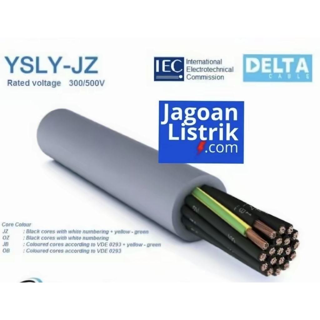 YSLY Control Cable 12x0.5 mm2 Delta Grey YSLY-JZ 12 x 0.5 mm2 สีเทาไม่มีหน้าจอ