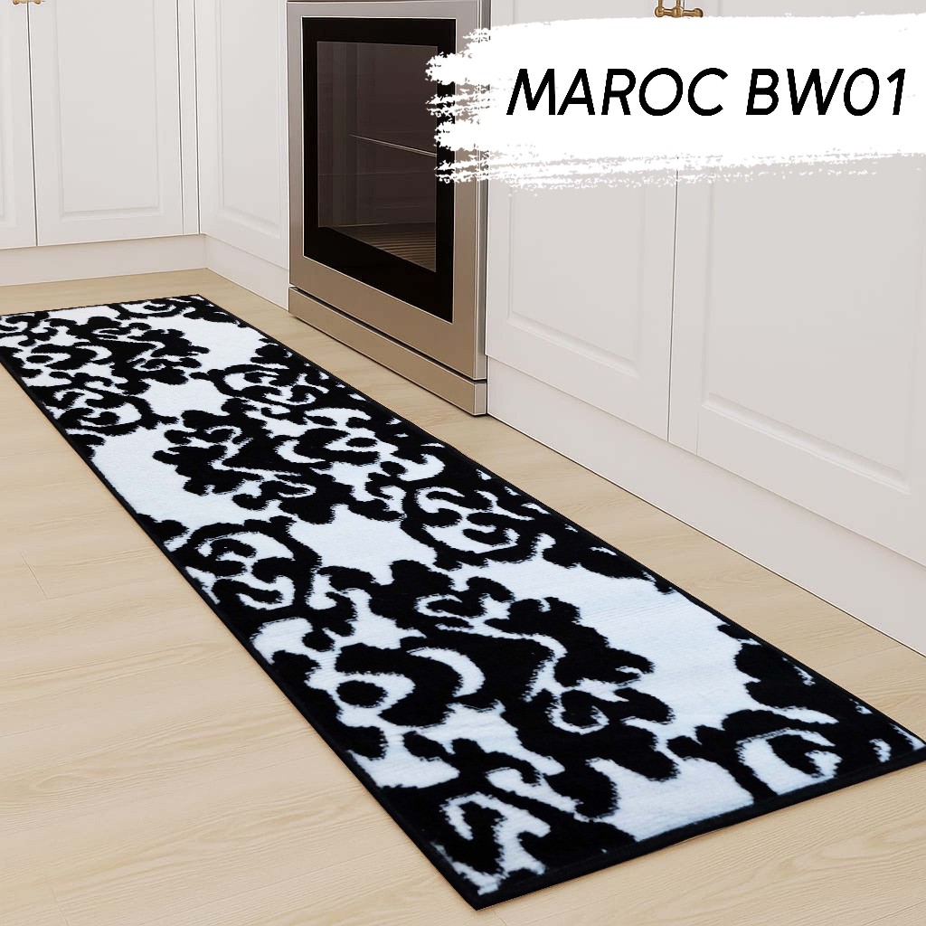 MAROC พรม 50x150cm BW01 Monochrome Local พรมปูพื้น พรมขนสัตว์