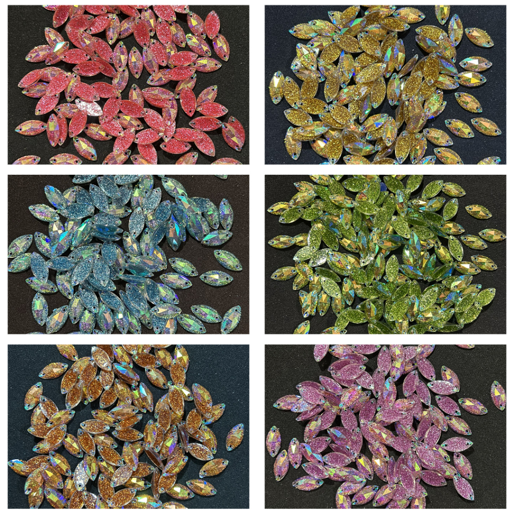 7x15ML - 7x12ML DIAMOND LEAF/SAMPAN/LANCIP GLITTER @50pcs (DG 74)