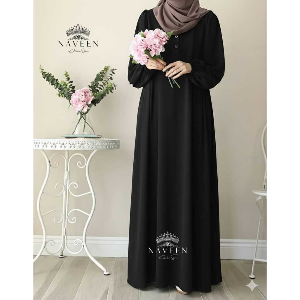 NAVEEN - Abaya ธรรมดาหรูหราสําหรับผู้หญิงมุสลิม, วัสดุ Sabrina Madina พรีเมี่ยม, หรูหรา, ทุกวัน, การศึกษาล่าสุด