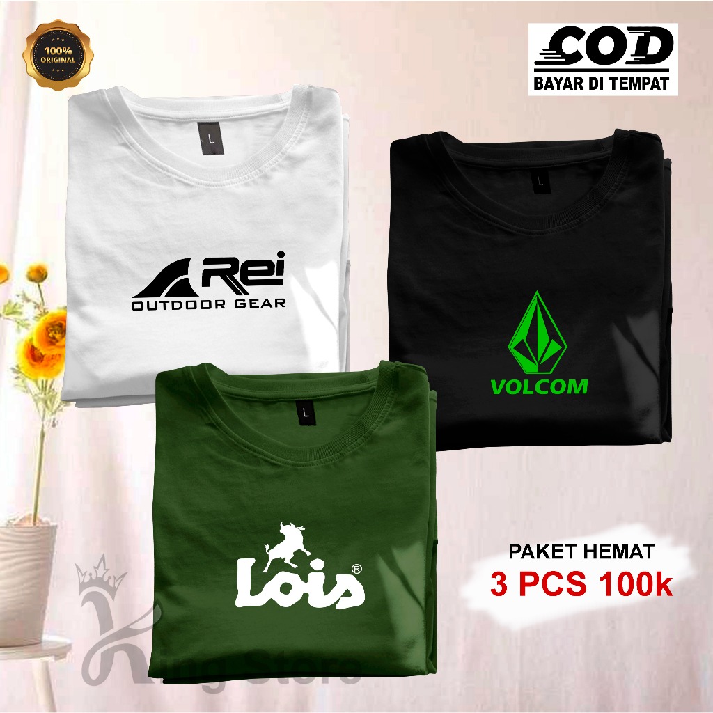 HIJAU BUY 1 หรือ 3 ชิ้น King Store Distro เสื้อยืด | Tx Re Los V0lc Distro เสื้อยืดสีดําสีขาวสีเขียว