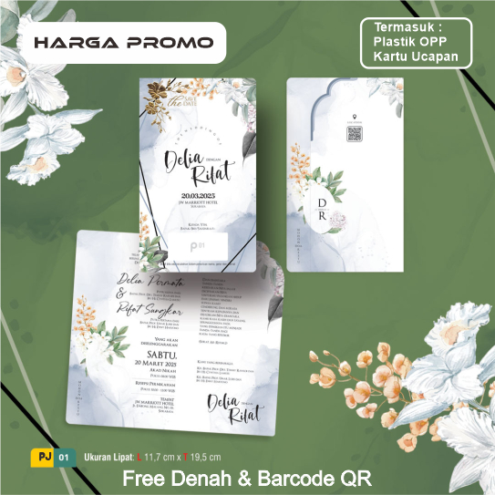 BC TIK 150/200 GSM คําเชิญงานแต่งงานที่หรูหราในอินโดนีเซีย