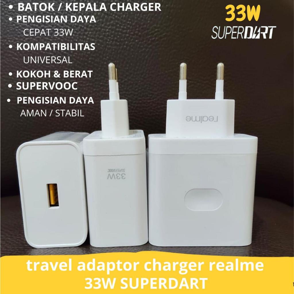 หัวอะแดปเตอร์เดินทาง Charger REALME SuperVooc / travel charger realme all types 33W Original SUPER V