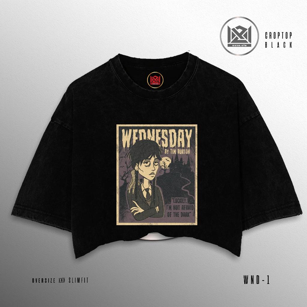 เสื้อครอป KATUN EXZO สีดํา WEDNESDAY SEASON 2 หวีผ้าฝ้าย 24s WEDNESDAY TSHIRT