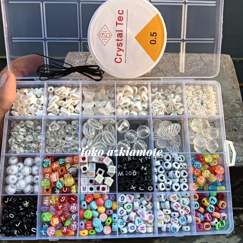 DIY Bead Complete Set Aesthetic Bracelet (Bonaus Elastic String)