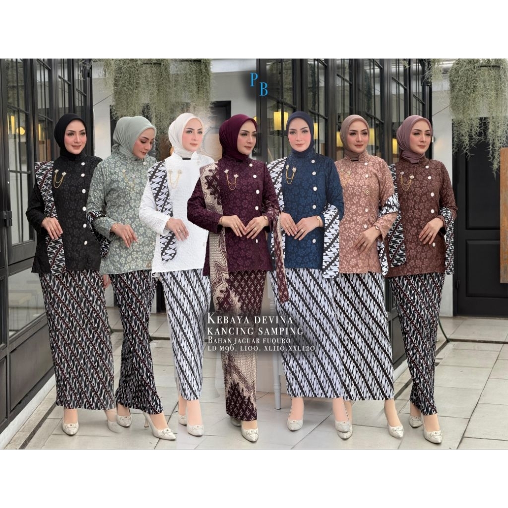 Daviena Kebaya พร้อมปุ่มด้านข้าง, วัสดุ Fokuro Jaquar ล่าสุด, Kebaya รับปริญญาสมัยใหม่, Kebaya