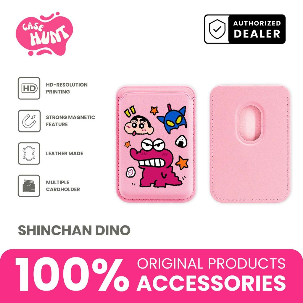 Magnetic Cardholder Case Hunt Keren Aesthetic Crayon Shinchan Pattern Simple Design Accessories Mags