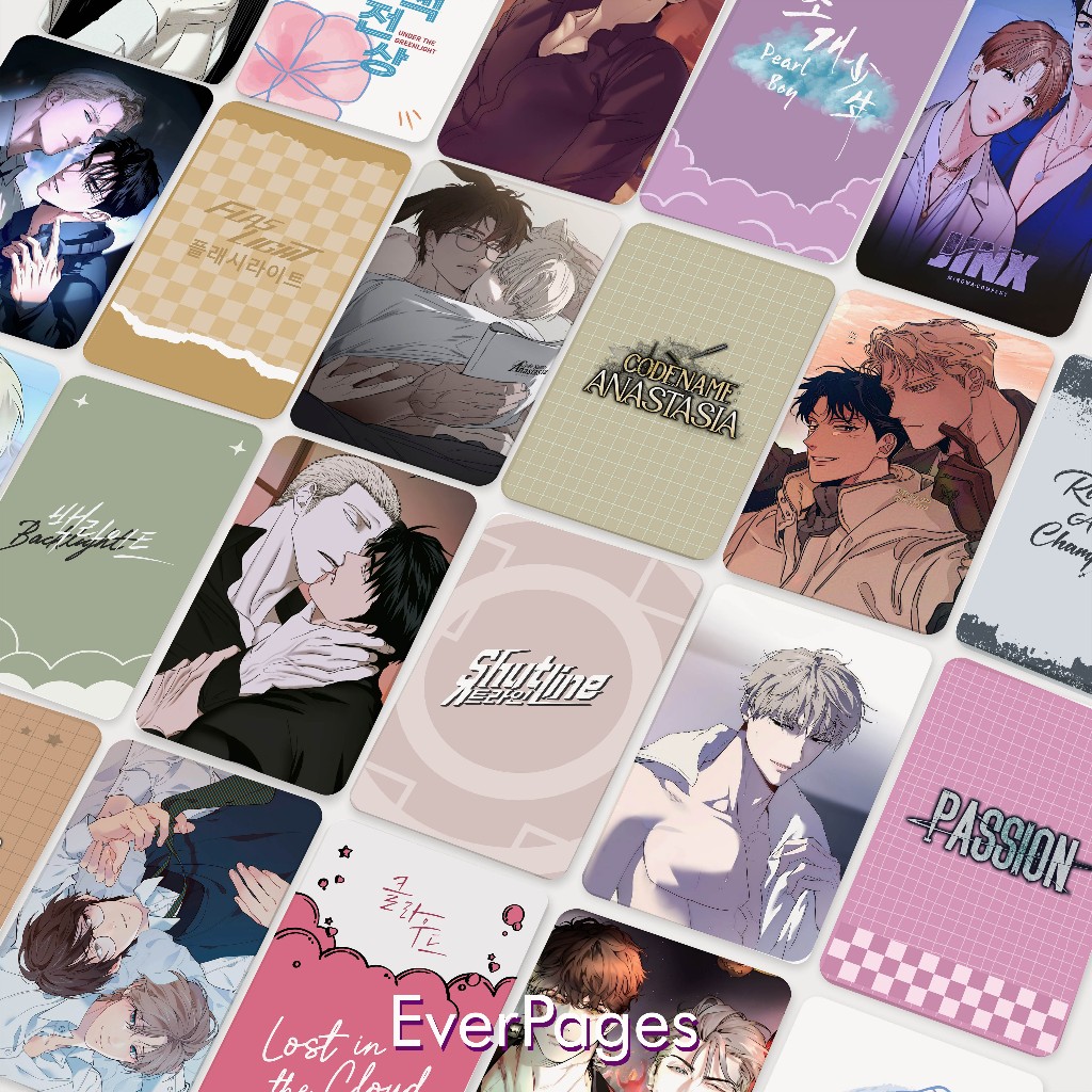 (25 ชิ้น) โฮโลแกรม Photocard Pack BL Manhwa YAOI (Passion, Codename Anastasia, Shutline, Jinx, Pearl