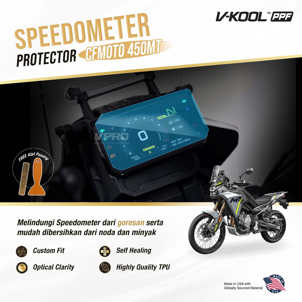 VKOOL PPF มอเตอร์วัดความเร็ว CFMOTO 450MT | รถมอเตอร์ไซค์กันรอย