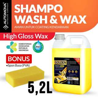 AUTOMOVA - Shampo Mobil 5 Liter Shampo Motor Wash And Wax Extra Kilap