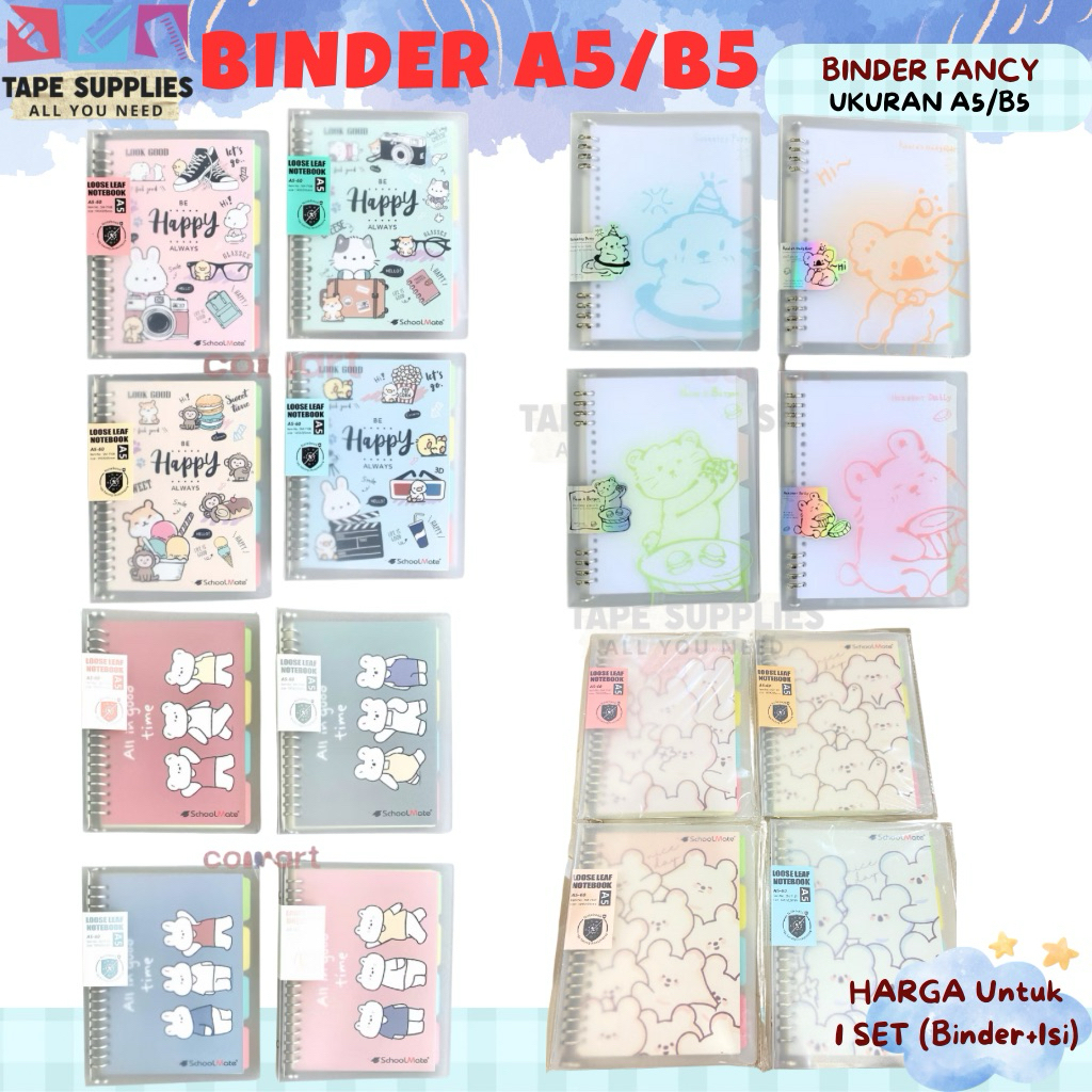 (COMPLETE IMAGE) A5 / B5 Binder - รับเครื่องผูกเด็กที่มีลวดลาย