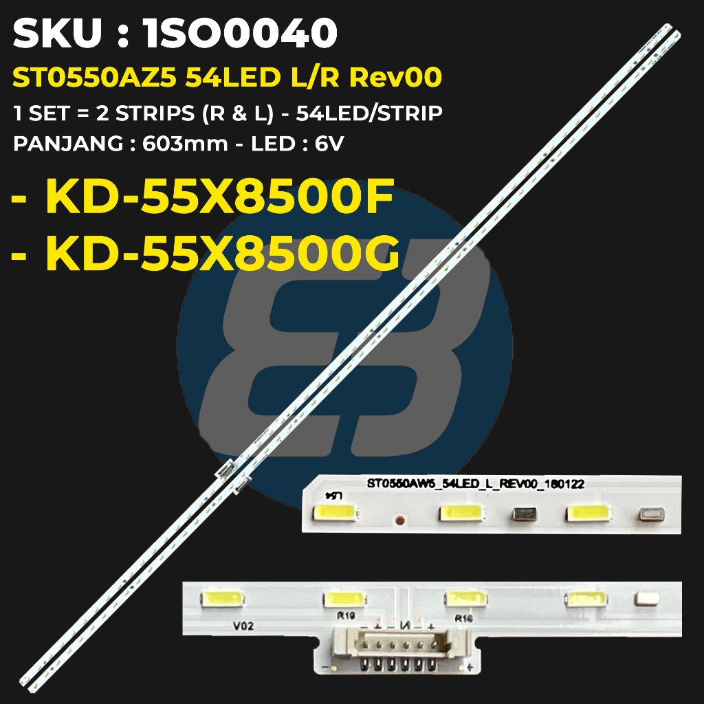 Sony ไฟแบ็คไลท์ทีวีขนาด 55 นิ้ว KD-55X8500F KD-55X8500G ST0550AZ5 54LED L/R Rev00 181106