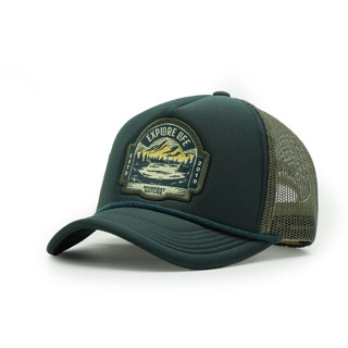 Wankbay Trucker Hat Plastisol Explore Life Full Green
