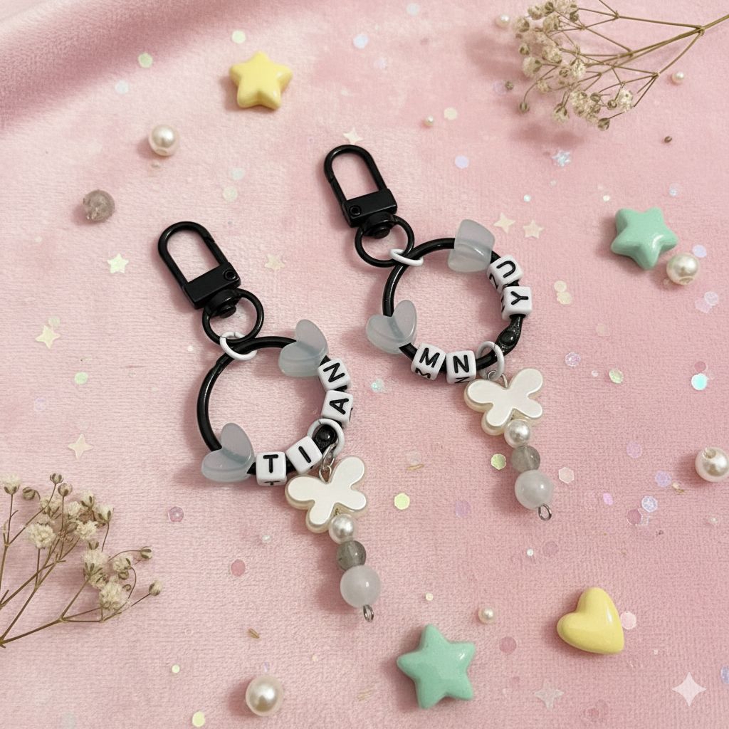 [2 ชิ้น] Tian Ziyu Revenged Love Monochrome พวงกุญแจชื่อขาวดํา