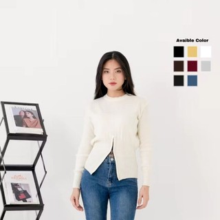 Nara Zipper Knit - Half Zipper Knitwear - Baju Atasan Wanita Bahan Rajut Premium -New Zipper Wanita