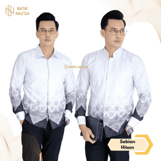 Batik Naga Koko Lengan Panjang kemeja pria baju lebaran pria lengan panjang MOTIF SABIAN HITAM koko kemeja terbaru modern deangan furing ero kerah koko sanghai nyaman dan tidak panas di pakai
