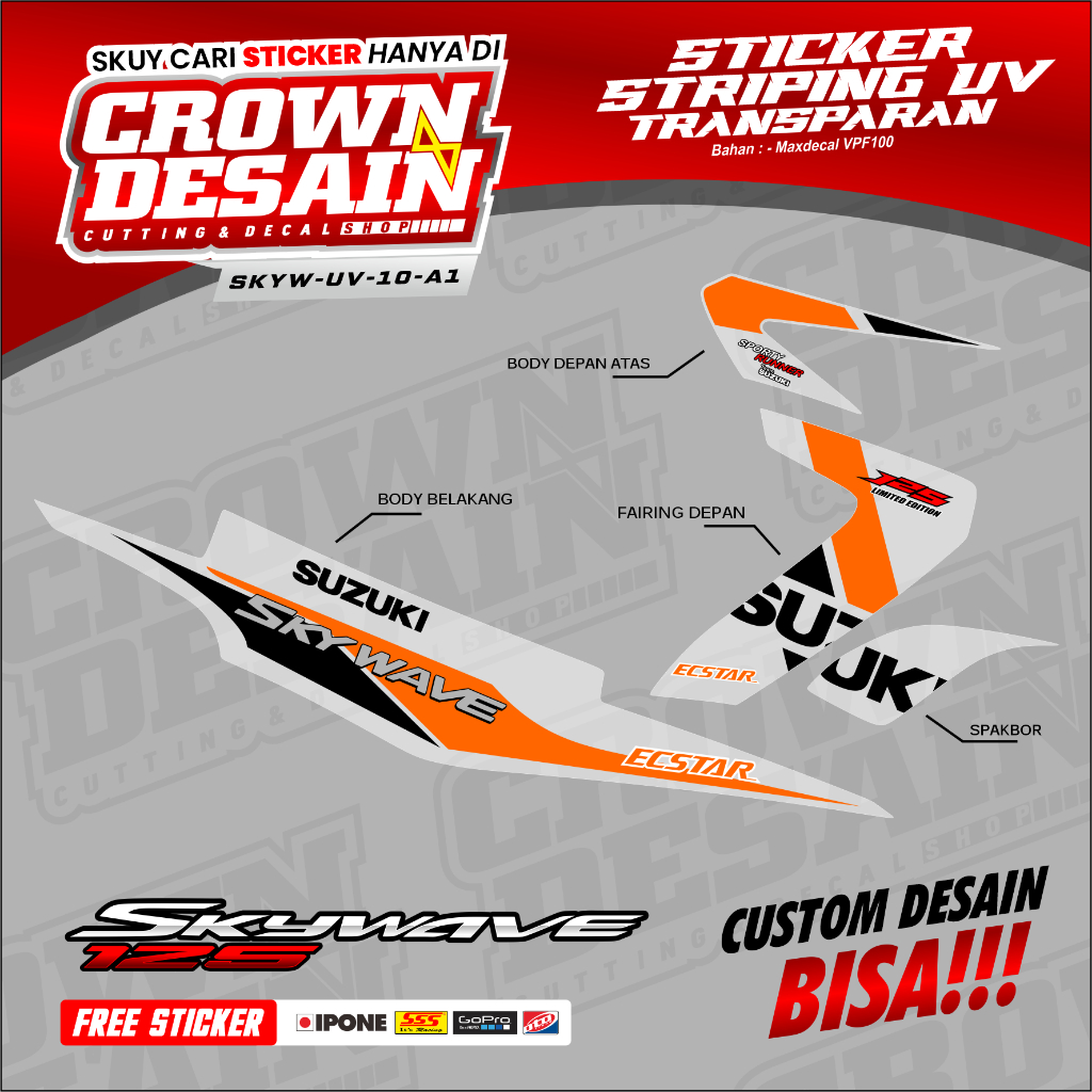 Striping Suzuki Skywave 125 2008 2009 List of Skywave Nr125 สติ๊กเกอร์ Suzuki Skywave-Striping Suzuk