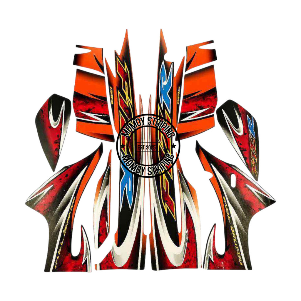 BEST BLACK ORANGE YAMAHA F1ZR 2005 STRIPING STICKER