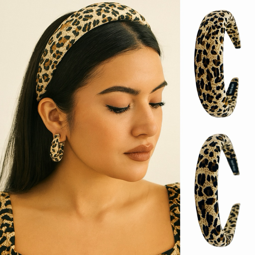 Wildy Leopard Fluffy Headband Leo Animal Print Skena Soft Hairband